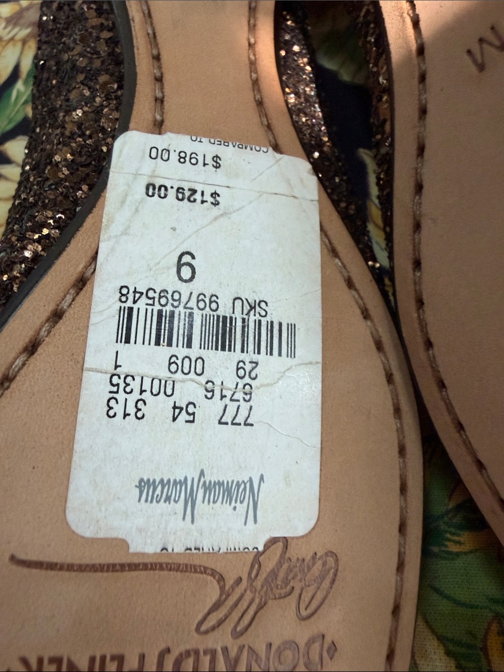 Donald J. Pliner Brown Glitter Slip-On Loafers medium - Picture 3 of 3